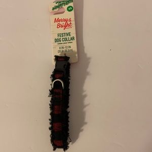 Red and black plaid dog collar new with tags size small